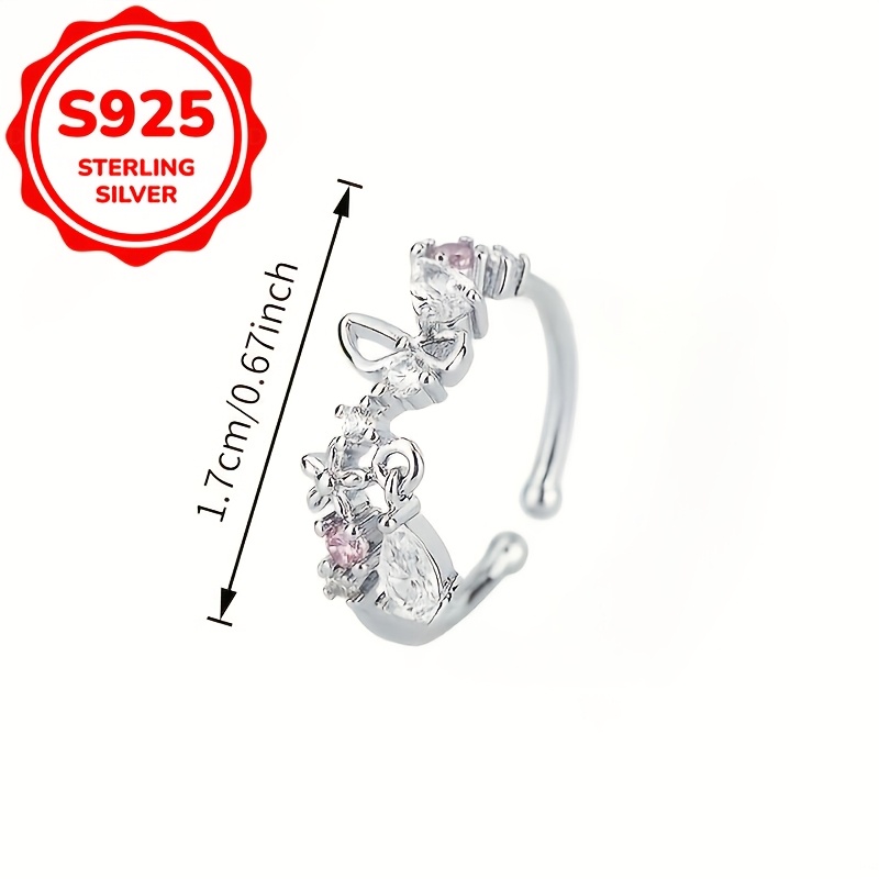 Women's Adjustable Wreath Index Finger Ring — Romantic Butterfly Design